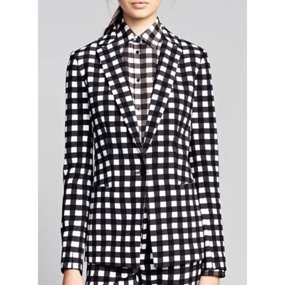 Banana Republic Women's Blazer Sz 12 Tall Gingham Career Cottagecore Preppy - Picture 1 of 16